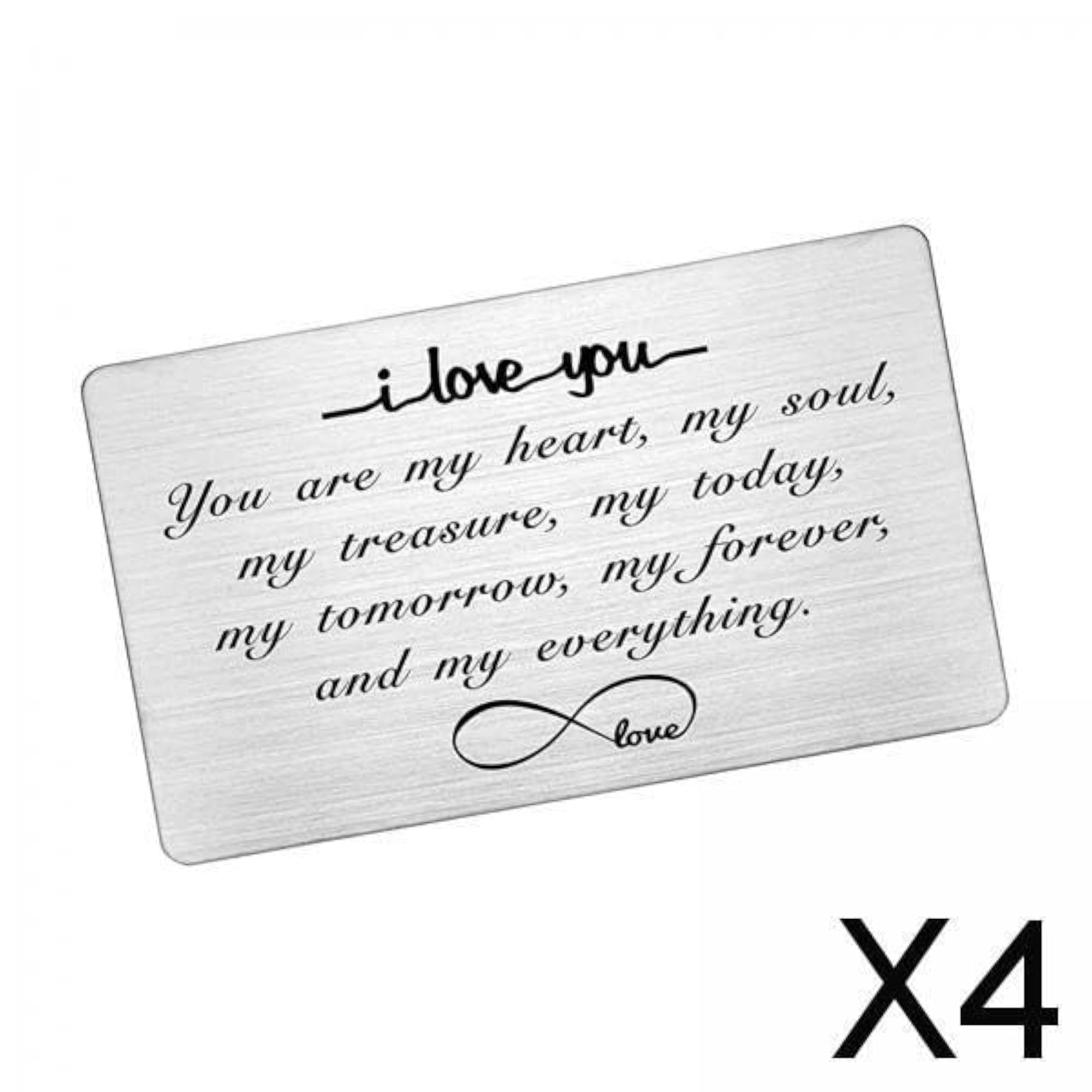 Engraved Wallet Insert Card Christmas Fiance New Year Cards
